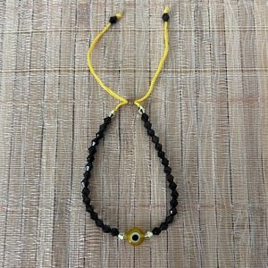 Handcrafted Cotton Bicone-Crystal Beaded Bracelet